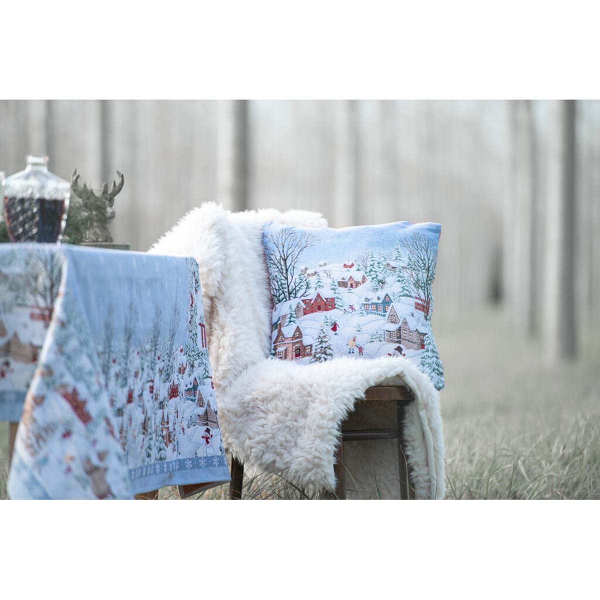 TOVAGLIA GOBELIN LUREX NATALE rettangolare