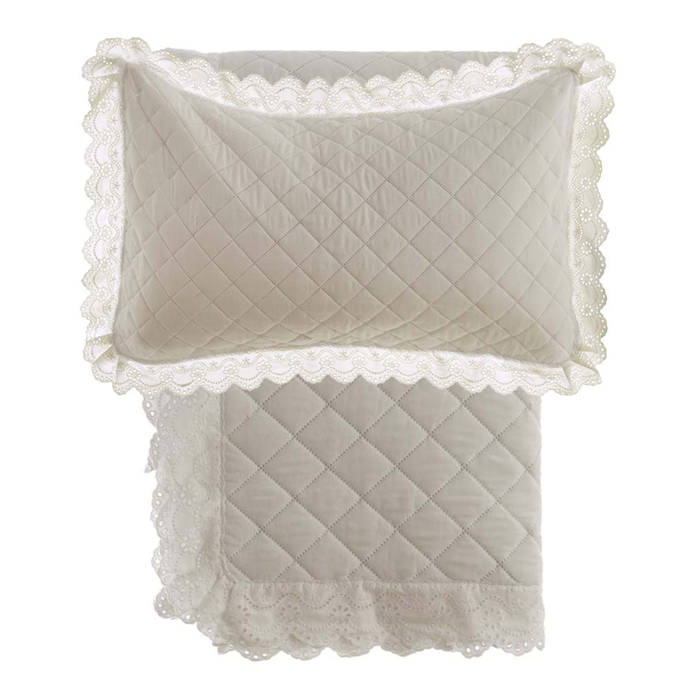 Blanc MariClo’ trapuntina matrimoniale Beige Estate di Sangallo + 2 federe