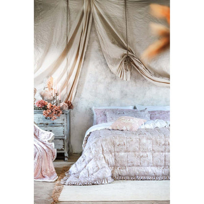 Trapunta matrimoniale Blanc Mariclo' Toile du Borgo col. Beige 260x260cm.