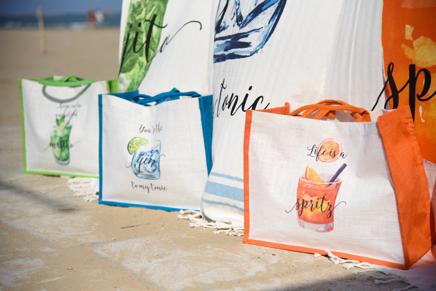 Borsa di juta fantasia Aperitivo