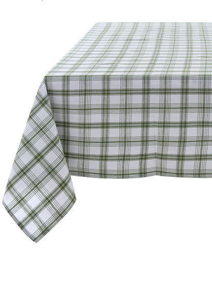 Blanc Mariclo tovaglia serie Osteria Chic variante madras verde cm.140x180