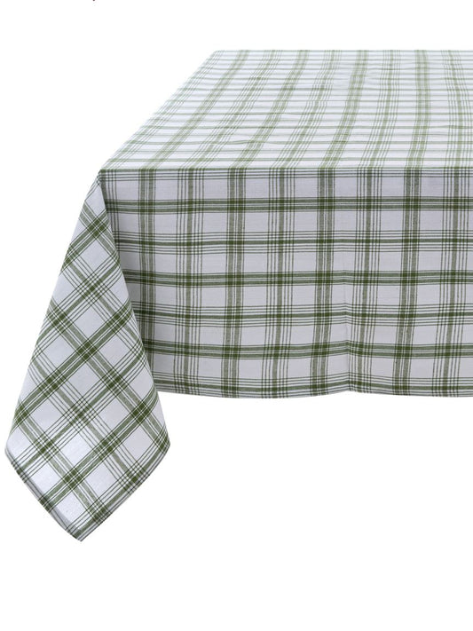 Blanc Mariclo tovaglia serie Osteria Chic variante madras verde cm.140x270