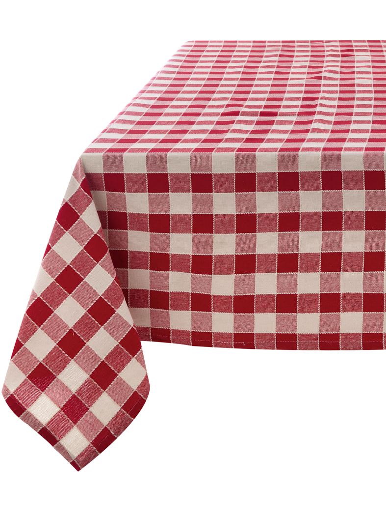 Blanc Mariclo tovaglia serie Osteria Chic variante vichy rosso cm.140x270