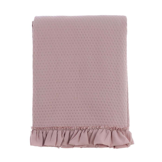 Blanc Mariclo trapuntina matrimoniale con gala serie Acquarello colore rosa