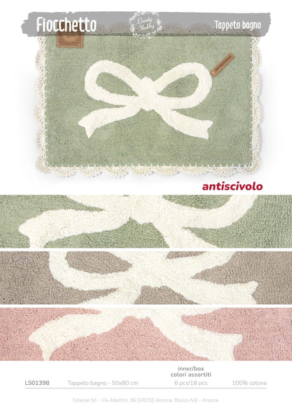 Tappeto bagno antiscivolo 50x80cm Fiocco