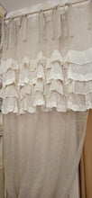 Carica l&#39;immagine nel visualizzatore di Gallery, Tenda misto lino con volant colore beige 140x290cm. Blanc Mariclo&#39;
