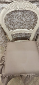Cuscino sedia con volant colore beige made in Italy