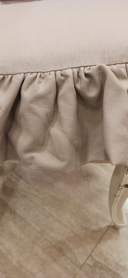 Cuscino sedia con volant colore beige made in Italy