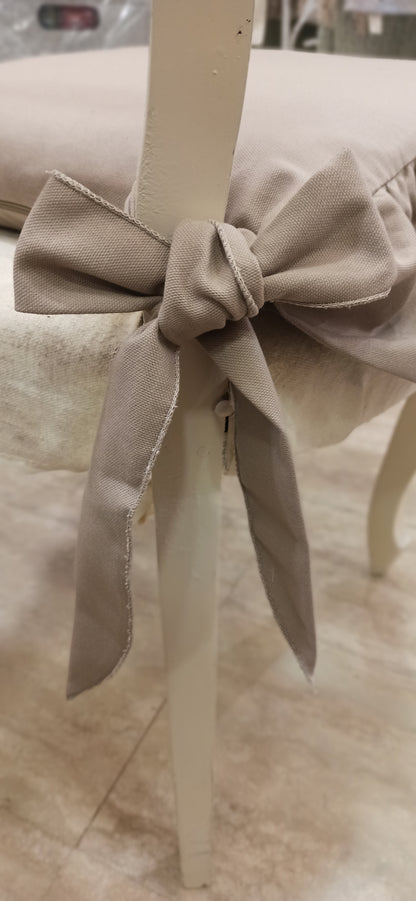 Cuscino sedia con volant colore beige made in Italy