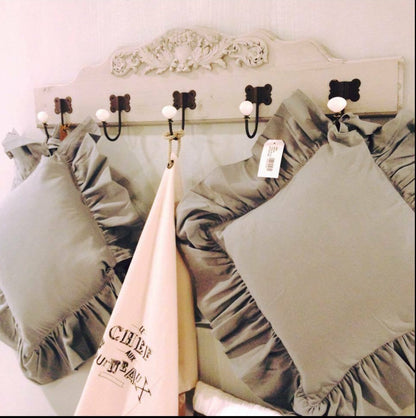 Cuscino sedia con volant colore beige made in Italy