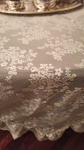 Tovaglia pizzo con gala Blanc Mariclo Romantic Lace 180×300 cm Avorio