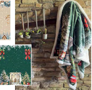 Plaid con sherpa 125x150 L'Atelier17 serie W Il Natale