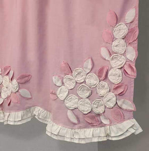 Mantovana in cotone con rose applicate L'Atelier17 serie Baba' shabby chic