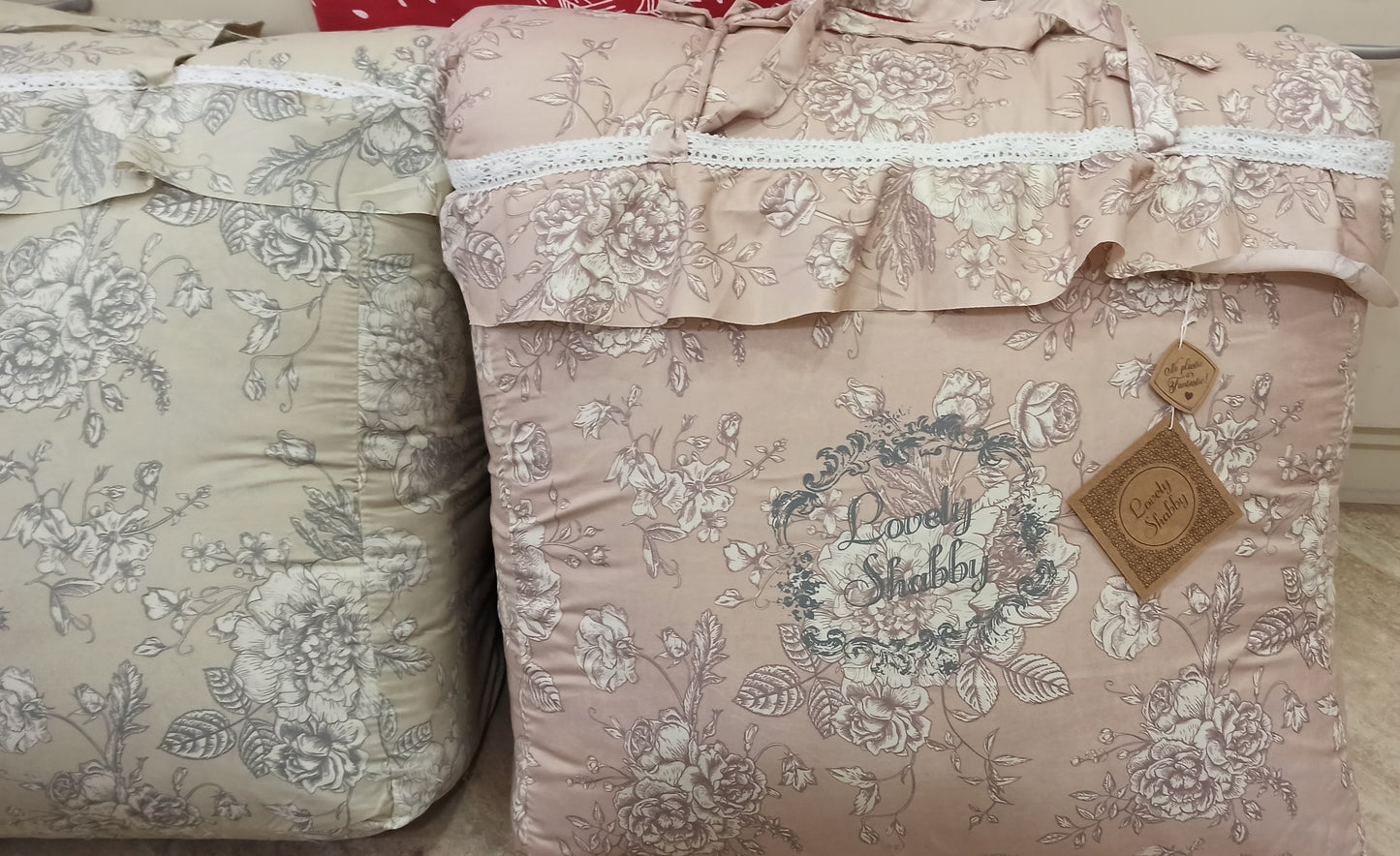 Trapunta matrimoniale invernale +2 copriguanciali Lovely Shabby rosa