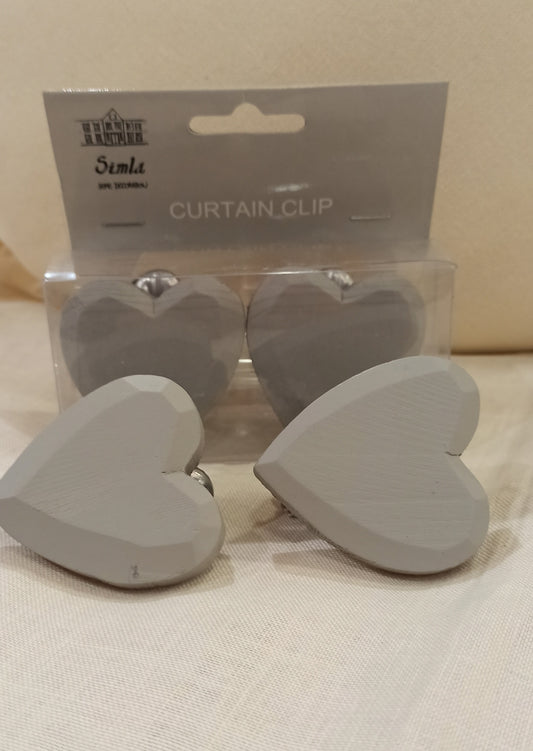Fermatenda a clips cuore 2 pezzi