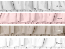 Carica l'immagine nel visualizzatore di Gallery, Completo lenzuola in cotone matrimoniale con rouche
