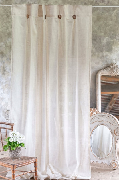 Tenda Shabby Chic Nuvola Blanc Mariclò con Bottoni e Passanti Nascosti