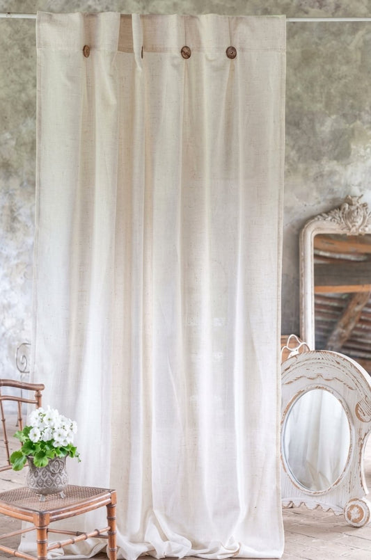 Tenda Shabby Chic Nuvola Blanc Mariclò con Bottoni e Passanti Nascosti