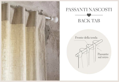 Tenda Shabby Chic Nuvola Blanc Mariclò con Bottoni e Passanti Nascosti