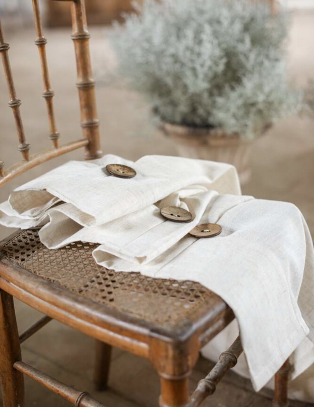Tenda Shabby Chic Nuvola Blanc Mariclò con Bottoni e Passanti Nascosti