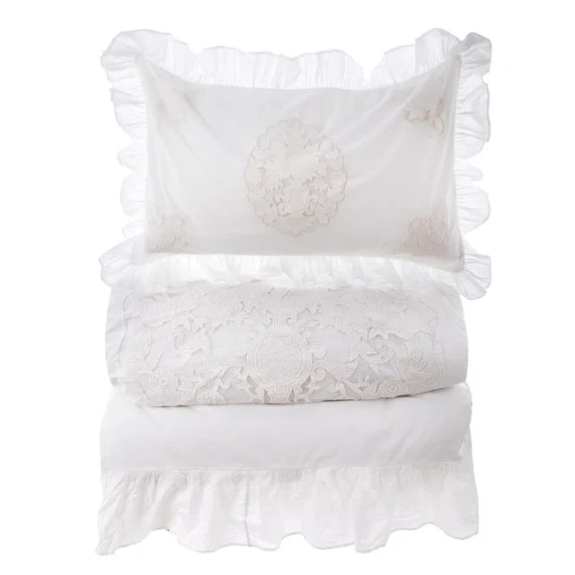 Blanc Mariclo Parure Copripiumino Bianco Ricamato 240×260cm.
