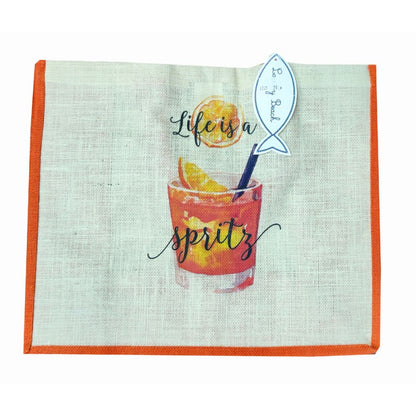 Borsa di juta fantasia Aperitivo