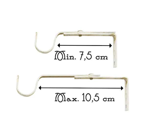 Bastone tenda shabby con finale fiocco L'atelier 17 serie Cadeaux Avorio/oro
