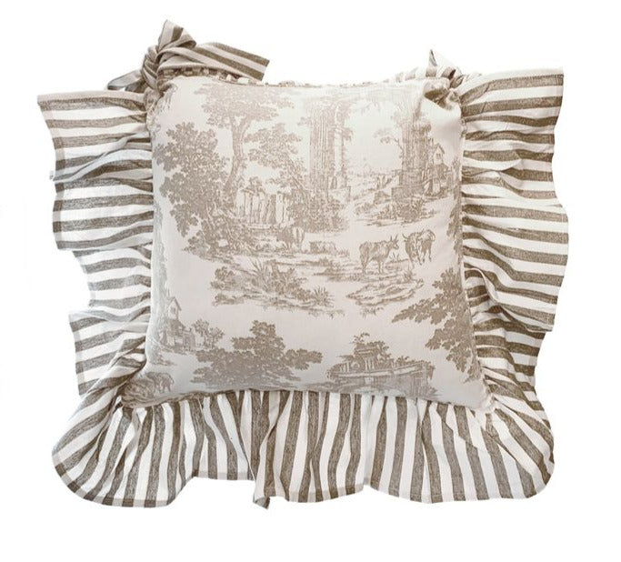 Gruppo 6 copricuscini sedia Blanc Mariclo' serie Toile de jouy 40×40cm