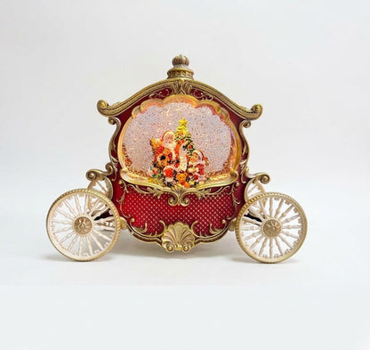 Carrozza in Resina Rossa con Luci e Musica 26 h cm - L'Arte di Nacchi
