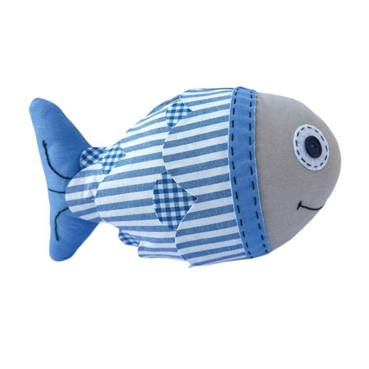 FERMAPORTA IN STOFFA PESCE BLU