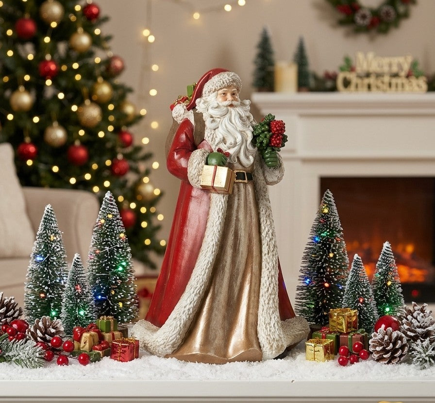 Babbo Natale Classico in Resina decorata L'Arte di Nacchi