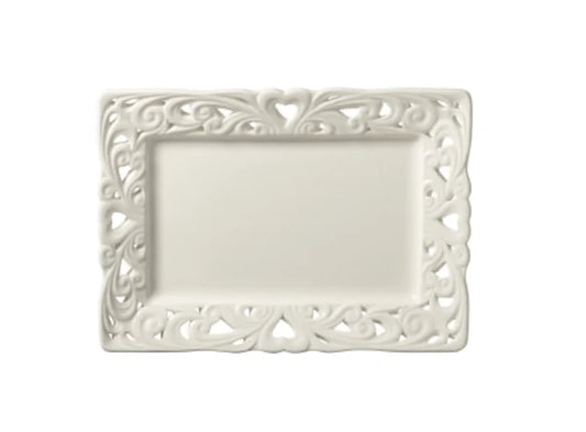Vassoio rettangolare in ceramica traforato - L’arte di nacchi