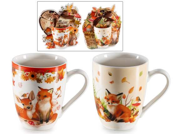 Tazza in porcellana 300 ml con decoro animali