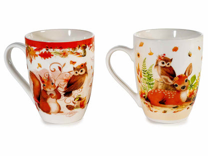 Tazza in porcellana 300 ml con decoro animali