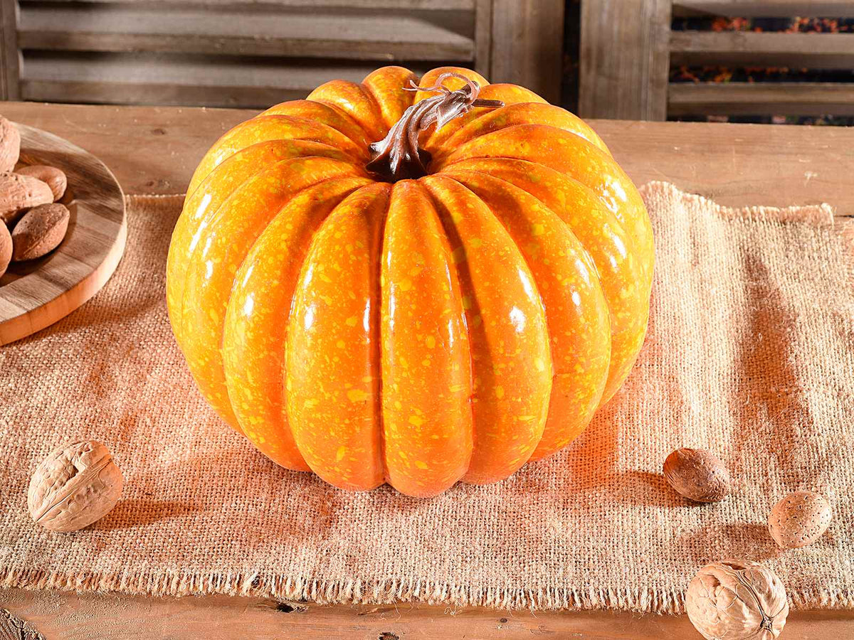 Zucca artificiale decorativa. Ø 20 cm x 17,5 H.
