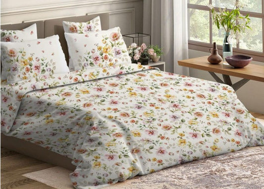 Lenzuola copriletto mtrimoniale cotone disegno digitale felci