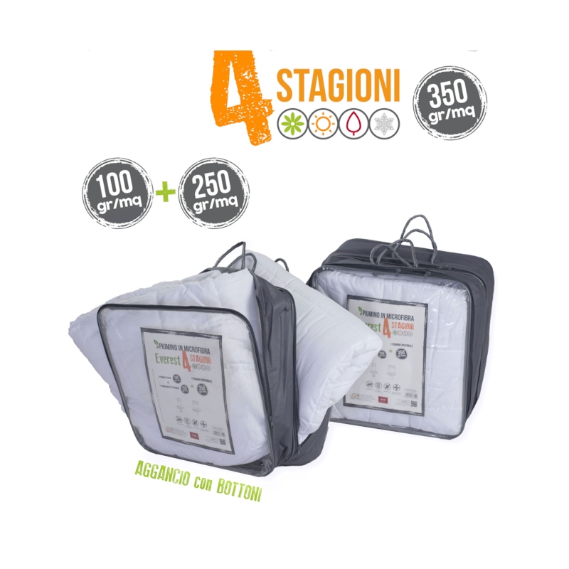 Piumino matrimoniale in microfibra 4 stagioni Everest
