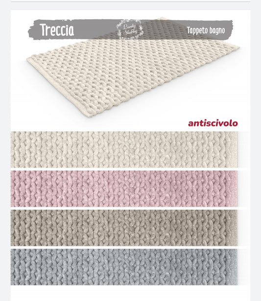 Tappeto bagno spugna serie Treccia  antiscivolo 55x110cm