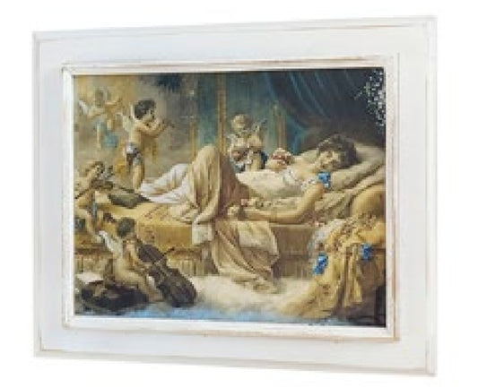 Stampa quadro con cornice di legno vecchio di trave