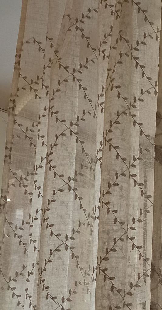 Coppia tenda tendone Blanc Mariclo' Natural View Collection 140x290cm. avorio
