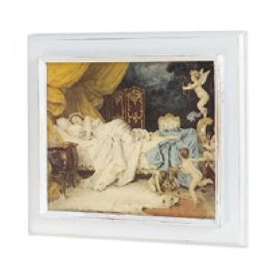 Stampa quadro con cornice di legno vecchio di trave