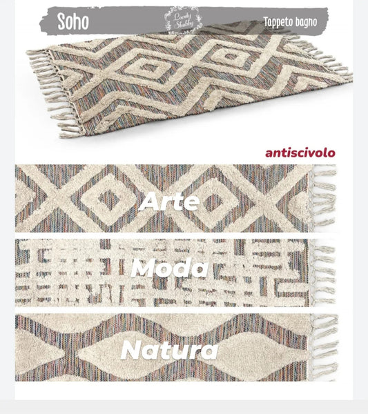 Tappeto bagno o cucina Lovely shabby serie Soho antiscivolo 55X110 cm