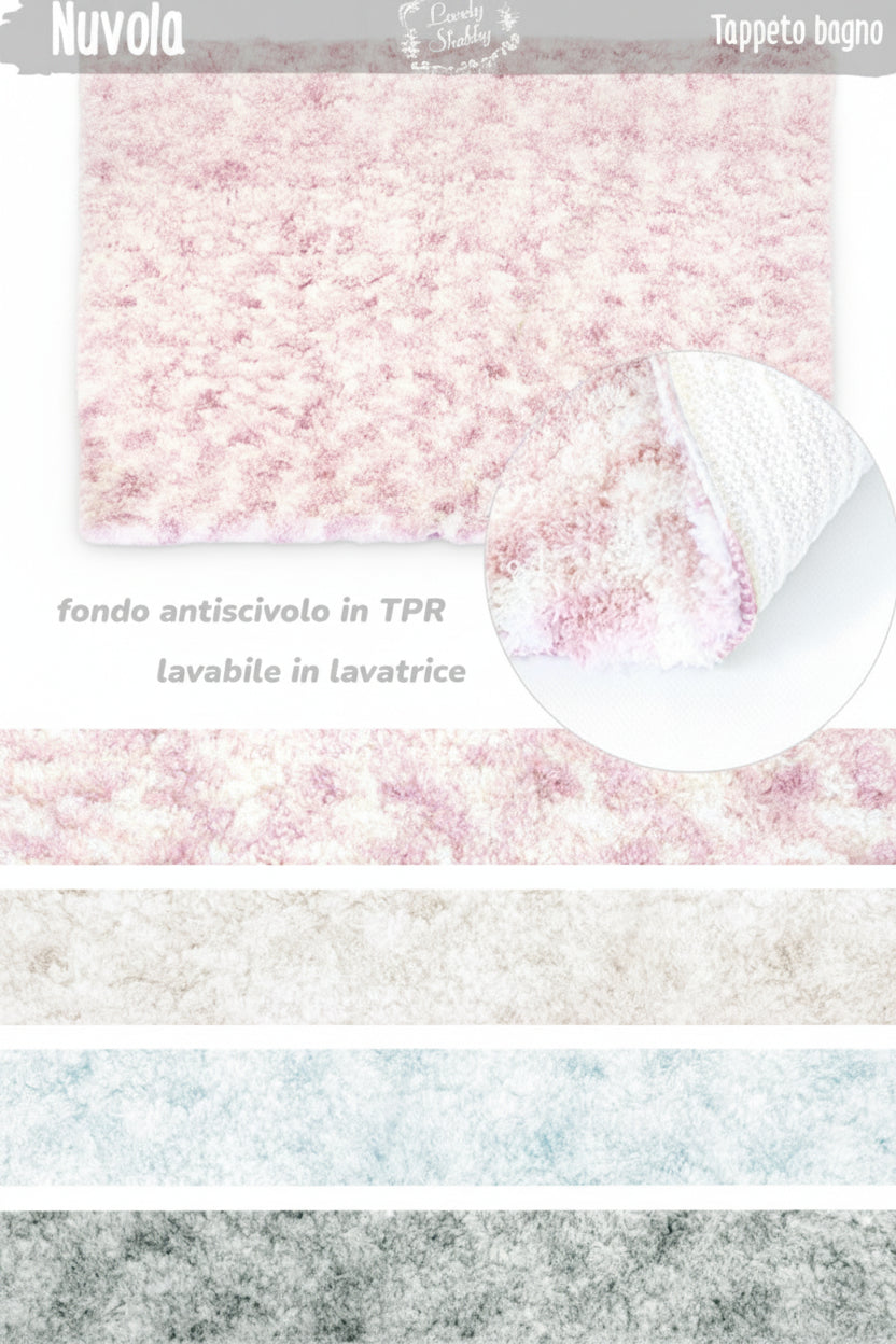 Tappeto bagno antiscivolo Nuvola 60x110cm