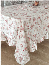 Carica l'immagine nel visualizzatore di Gallery, Tovaglia o copritavola in cotone con volant rotonda 180 dia.
