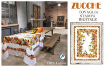 Carica l&#39;immagine nel visualizzatore di Gallery, Tovaglia in cotone Zucche per 12 posti
