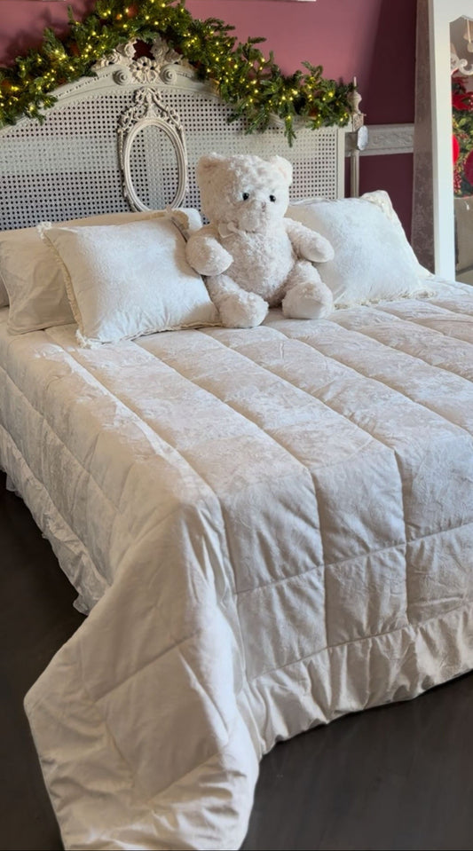 Trapunta matrimoniale invernale+2 federe l'Atelier 17 Avorio