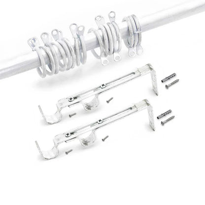 Set supporto in metallo per doppio bastone L'Atelier17 bianco/argento