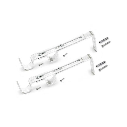 Set supporto in metallo per doppio bastone L'Atelier17 bianco/argento