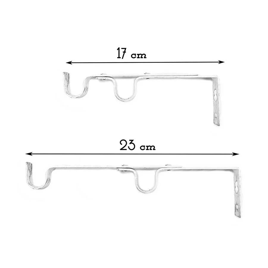 Set supporto in metallo per doppio bastone L'Atelier17 bianco/argento