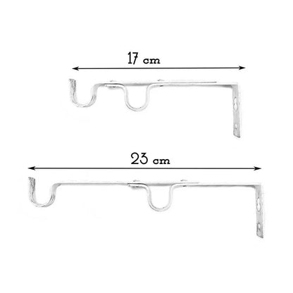 Set supporto in metallo per doppio bastone L'Atelier17 bianco/argento